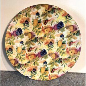 Baum Brothers Formalities 10 1/2 Inch Plate with Design of Beautiful Fruit Patte